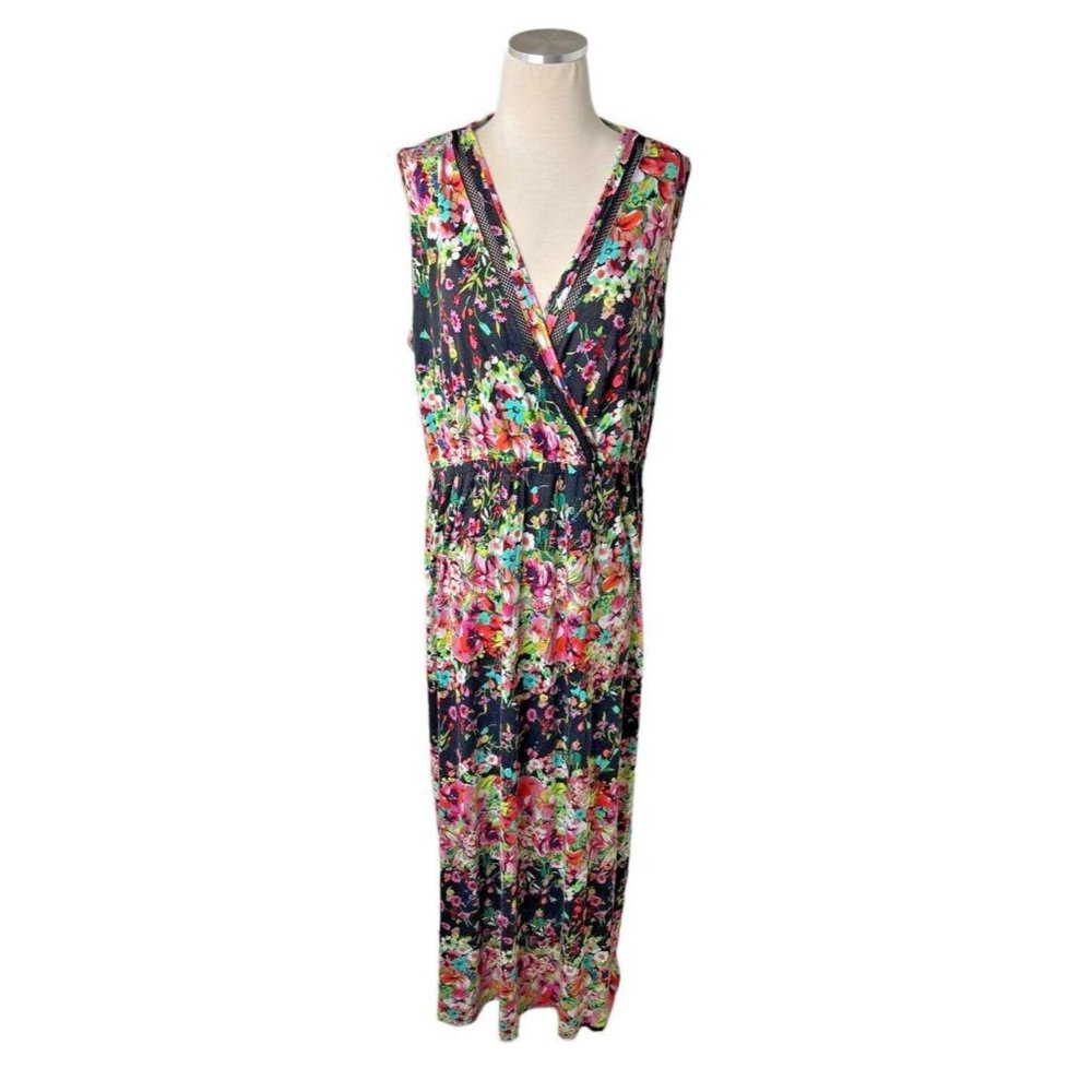 Spense Womens Floral Sleeveless Maxi Dress Empire‎ Waist Size XXL Floor Length